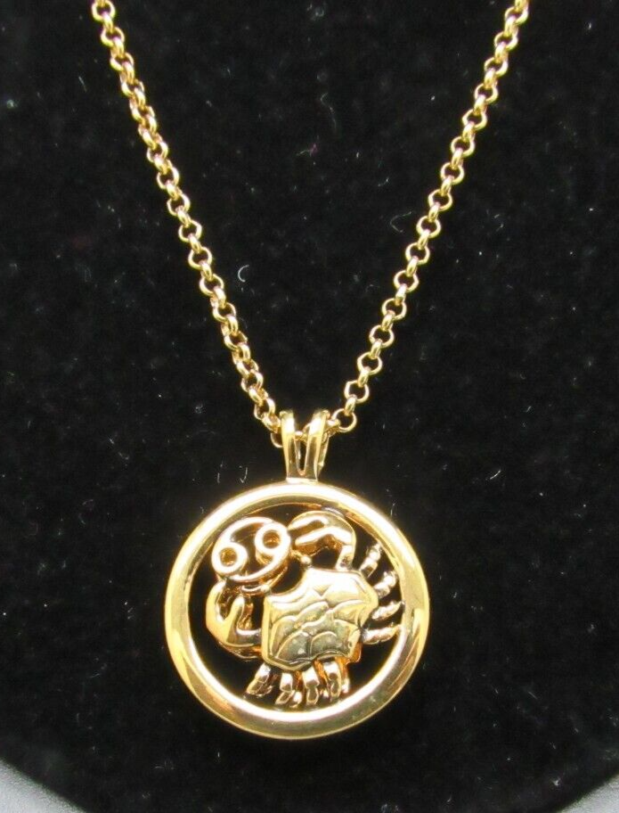 QVC Joan Rivers Cancer Signs of Zodiac Pendant on 16" Chain w/3