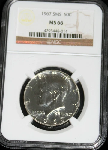 1967 SMS Kennedy Half Dollar : NGC MS66  Blazing White