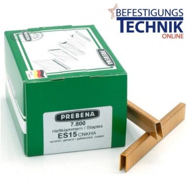 7.800 Heftklammern Prebena ES15CNKHA verzinkt für 2XR-ES40 2P-ES40SDS KL-17