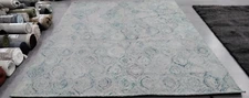 IVORY / SEA BLUE 8'-9" X 12' Damaged Rug, Reduced Price 1172734885 IKT631A-9