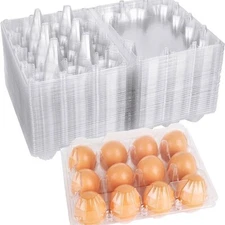 Plastic Egg Cartons Bulk 40 Packs Empty Clear Plastic Egg Cartons to 12 Eggs NEW