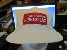 OWENS CORNING FIBERGLAS VINTAGE PATCH STRAPBACK BASEBALL HAT CAP INSULATION EUC
