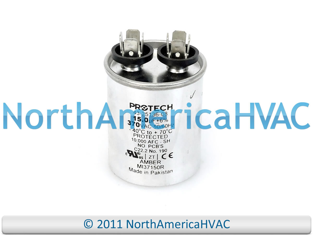 OEM Rheem Ruud Protech Capacitor 15 uf 370 Volt Fits 43