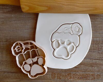 Pet Paw Paws Sweet Christmas Hat Dog Santa Claus Snow Cookie Cutter Pet Animal