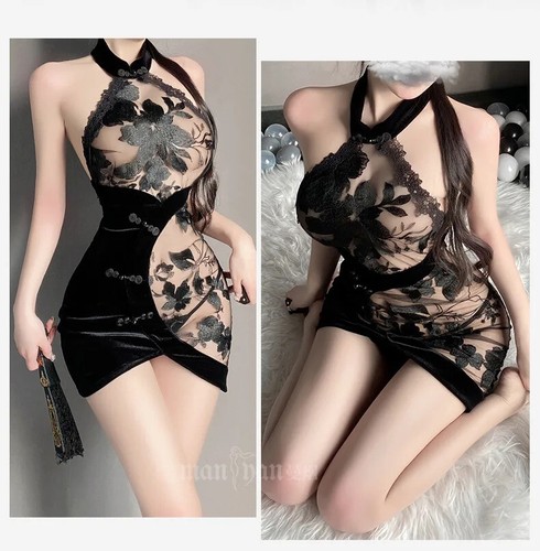 Sexy Lingerie Cosplay Abito Tradizionale Cinese Nightclub Party Cheongsam Outfit - Foto 18 di 20
