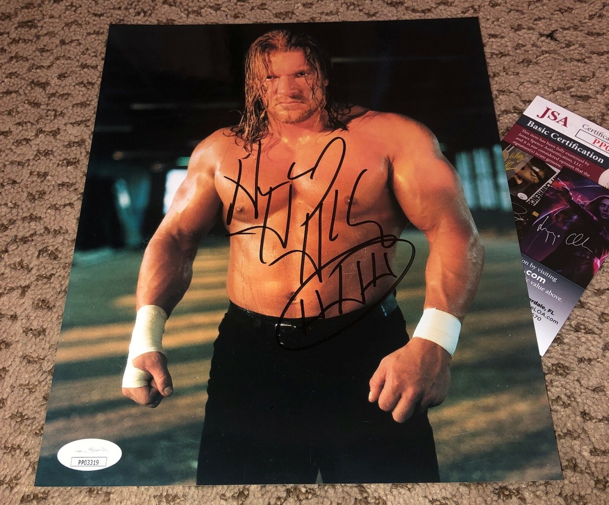 VINTAGE TRIPLE H SIGNED 8X10 PHOTO WWE WRESTLING AUTOGRAPH WWF JSA