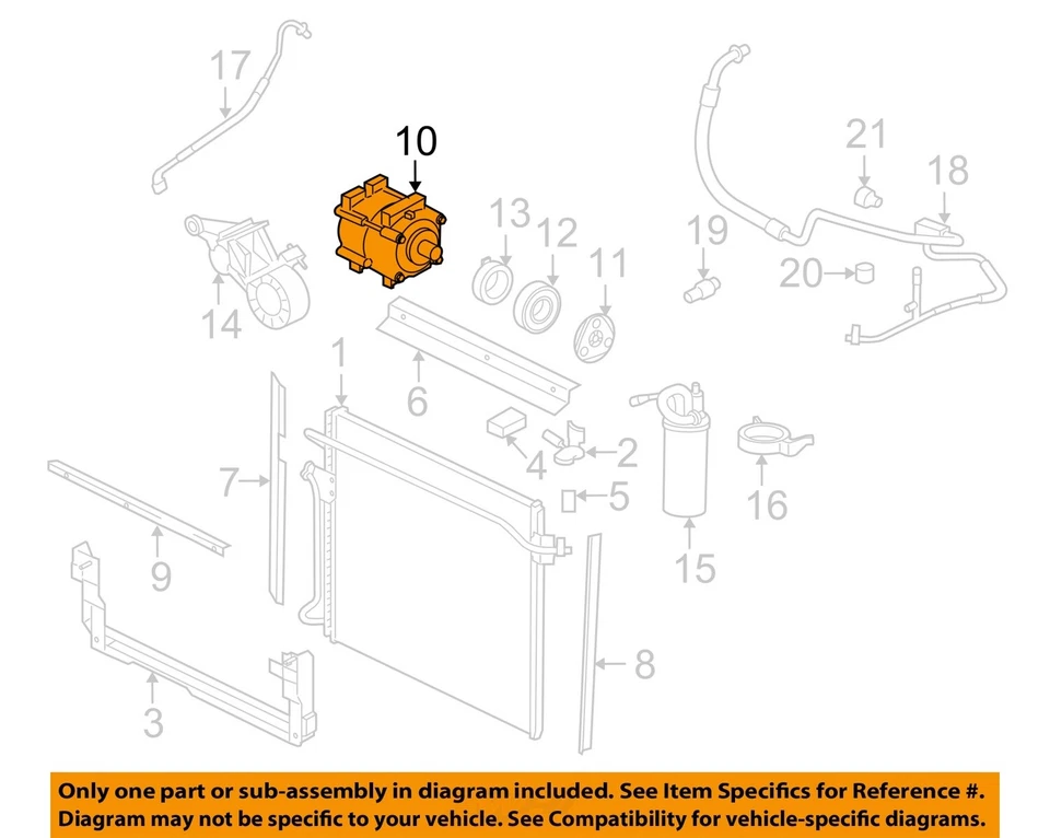 Compressor AC usado serve para: 2005 Ford Ranger exc. veículo elétrico grau 6-183 3.0 - Imagem 3 de 4