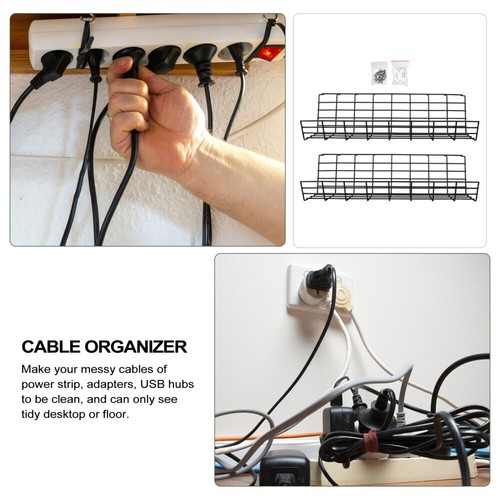 2 Pcs Kabelmanagement-Rack Unter Dem Tisch Büro Draht Lagerregal - Afbeelding 12 van 12
