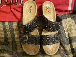 clarks bendables sandals black