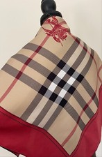 Unisex Burberry Silk Wrap NWT Classic Beige Black Check Red Border Scarf Cover