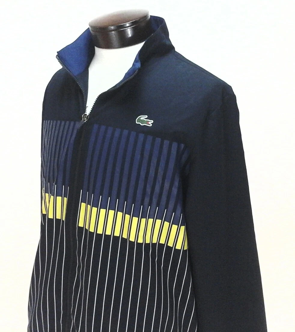 LACOSTE SPORT Bomber Jacket Blue Yellow Active Windbreaker TENNIS