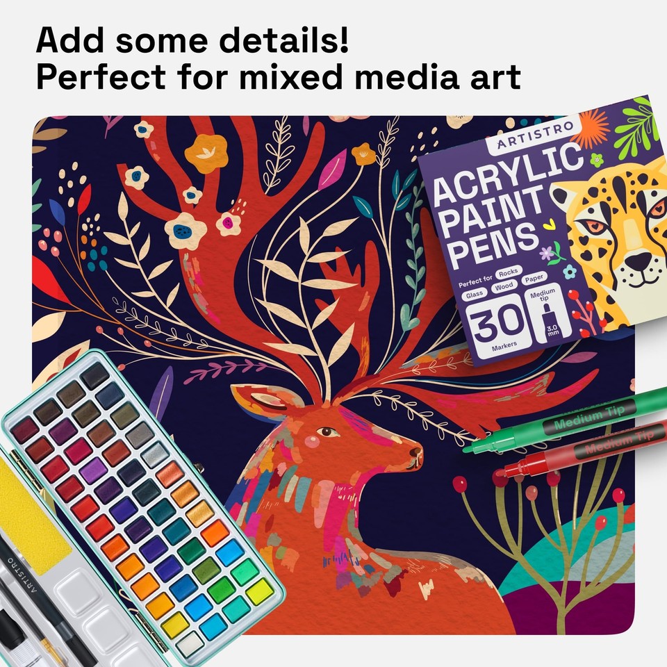 Acrylic Paint Pens, Art Set Acrylic Paint Markers Dual Tip, Acrylic