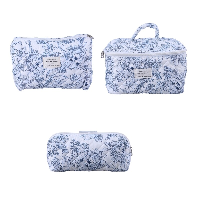 Quilted Large Capacity Makeup Bag Travel Cosmetic Toiletry Handbag