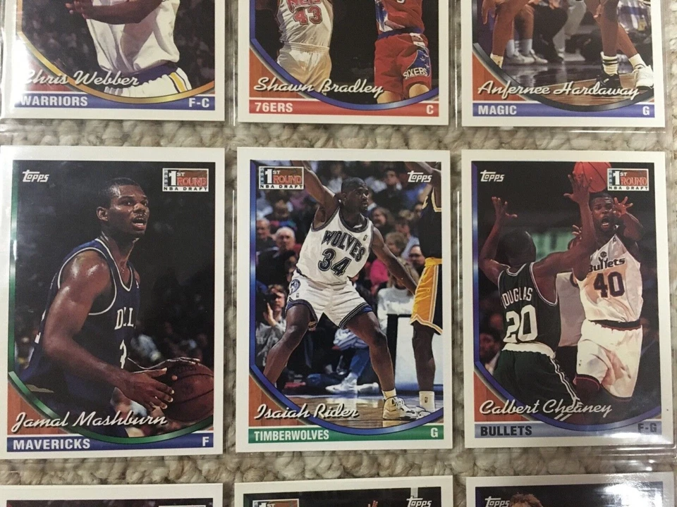 Лот товаров Topps 1993-94 NBA баскетбол RC карточка дебютанта лотерея Webber Hardaway Mashburn - Изображение 4 из 4