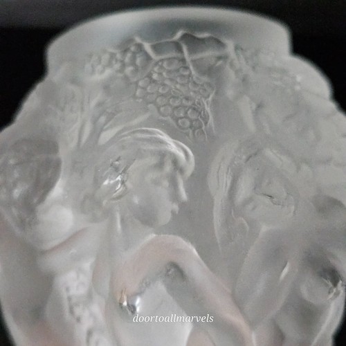 Vintage Art Deco Bacchantes Frosted Crystal Vase Dancing Nudes Lalique Style - Picture 6 of 10