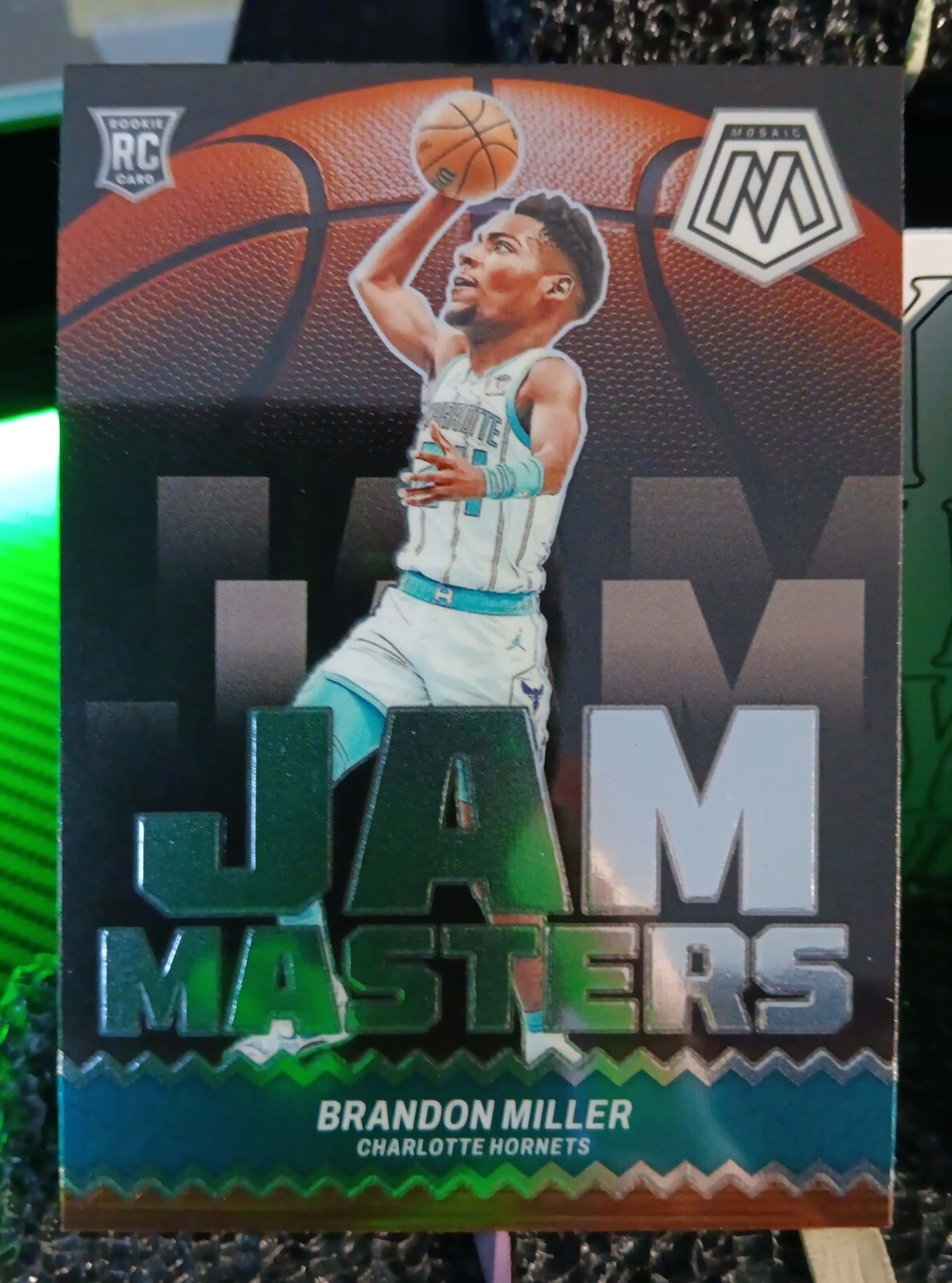 2023-24 Panini Mosaic #1 Brandon Miller Jam Masters Green Prizm Basketball Card