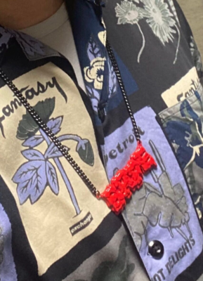 A BATHING APE x AMBUSH Collaboration BAPE Logo Necklace Nigo