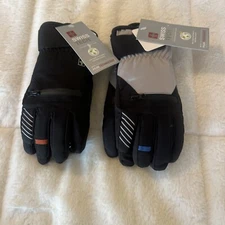 Swiss Tech 2 Winter Ski Gloves Grey Black Waterproof Zip Pocket Reflective S/M