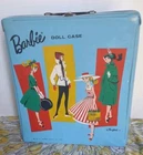 Vintage 1961 Barbie Ponytail blue Vinyl Doll Case, clean, good condition