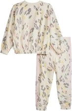 adidas Girls Crew Neck Sweatshirt and Joggers Set  6X, White/Multi 