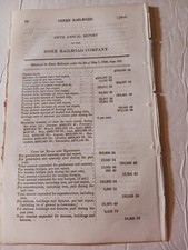 Original 1850 Fifth Annual Train Report Essex Railroad Salem Massachusetts