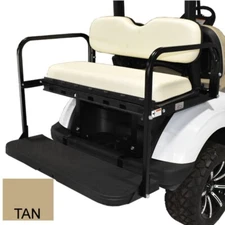 Ezgo Golf Cart TXT T48 Flip Flop Rear Seat Kit Fold Down Back Seat Tan Seats