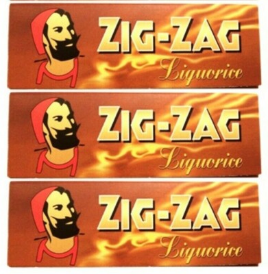 3x ZIG ZAG LIQUORICE ROLLING PAPERS Single Wide USA SHIPPED