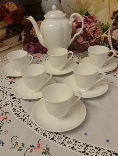 Servicio de café blanco clásico toscano - Imagen 5 de 12