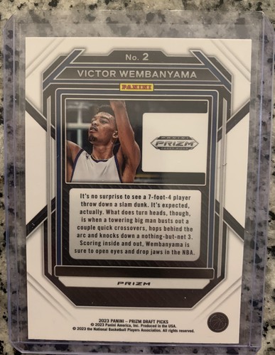 2023-24 Panini Prizm Draft Picks VICTOR WEMBANYAMA Silver RC Rookie Read - Picture 2 of 3