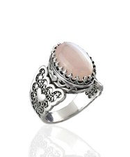 925 Sterling Silver Filigree Art Double Heart Detailed Women Cocktail Ring