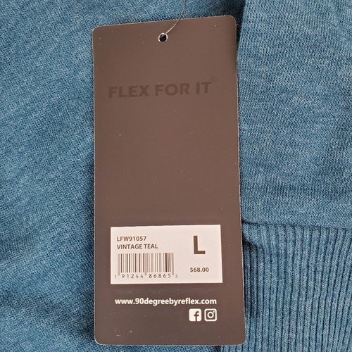 90 Degree By Reflex Large Vintage Blue Hoodie MSRP $68 NWT - Picture 4 of 9