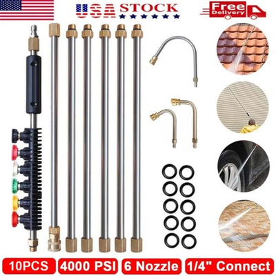 #ad #ad 4000PSI High Pressure Washer Extension Wand Telescopic Lance With Spray Nozzle $25.69