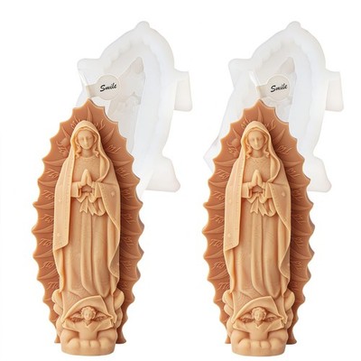 Zohuyar 2PCS Virgin Mary Silicone Candle Mold for Resin Art Craft