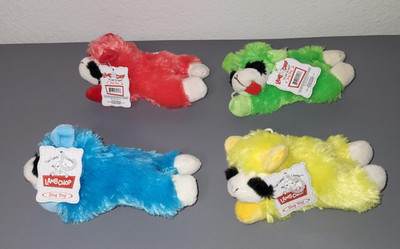 Set of 4 Multipet Lambchop Dog Toys Blue/Red/Green/Yellow w/Squeaker 6.5'' New!