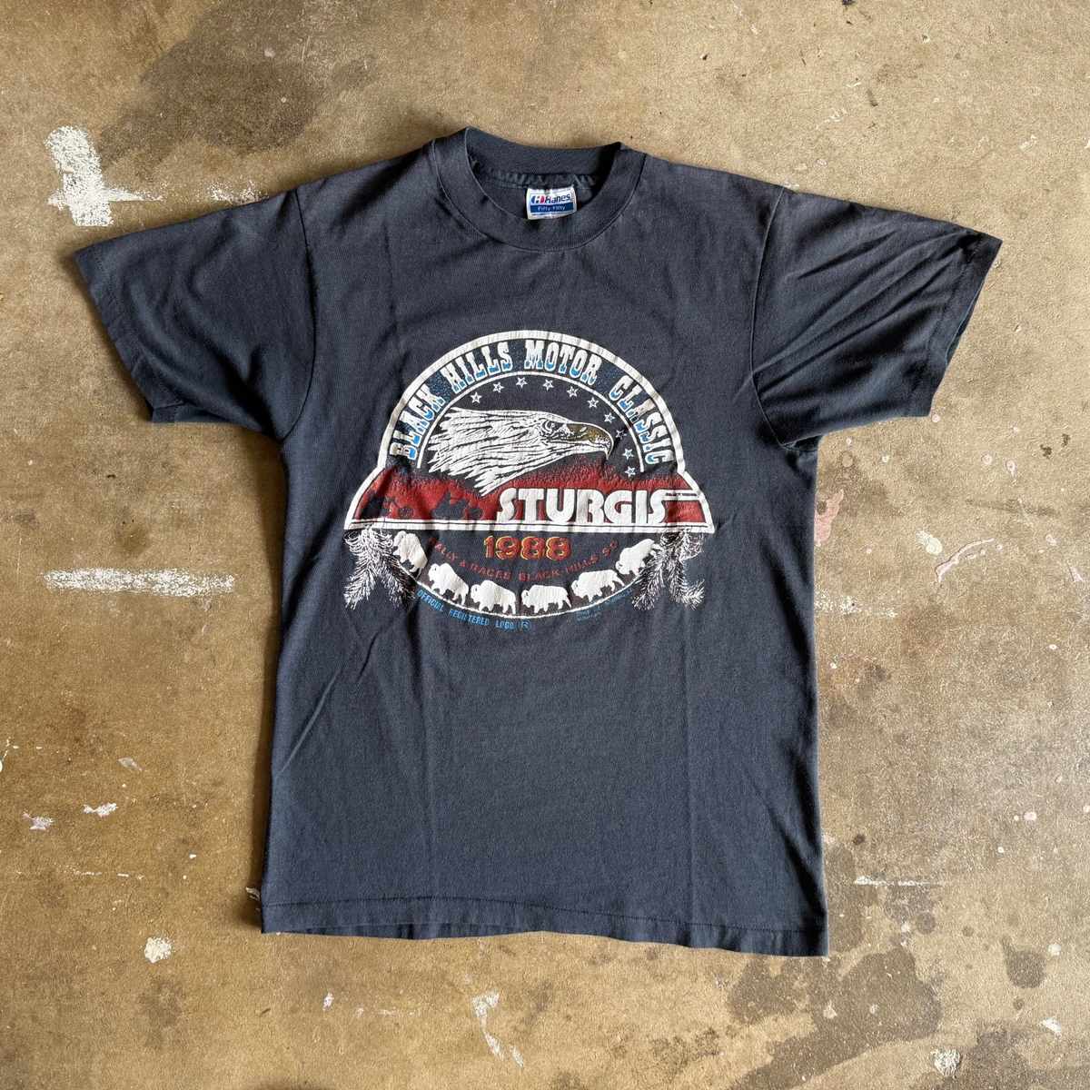 1988 VINTAGE 80s STURGIS MOTORCYCLE RALLY T-SHIRT SZ S HARLEY