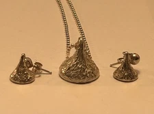 JCP Sterling ~ HERSHEY KISSES Pendant Necklace Matching HERSHEY KISSES EARRINGS