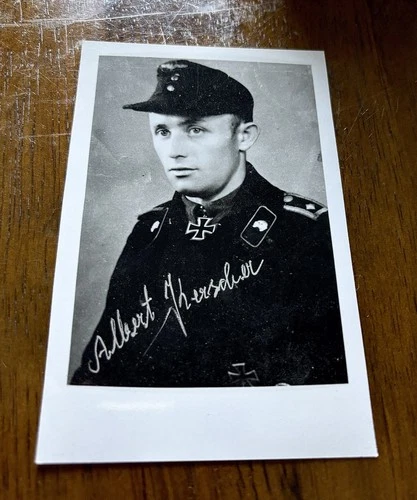 ALBERT KERSCHER Signed Photograph Knight's Cross Panzer Tanks Wehrmacht WW2