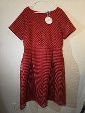 Womens Boohoo Red Lined Dress Plus Size 18 NWT