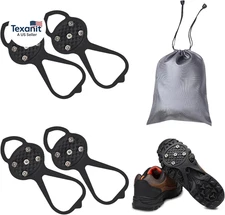 2 Pairs Non Slip Gripper Spike, Ice Grippers Traction Cleats Snow Shoe Spikes Gr