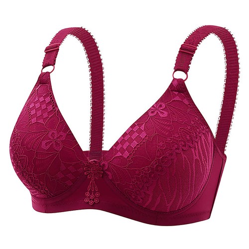 Cómodo Bralette de Encaje Inalámbrico para Mujer Transpirable Cobertura Completa Elevación y - Imagen 37 de 42
