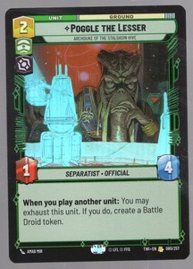 Star Wars Unlimited TotR Foil Card TWI080 Poggle the Lesser