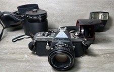 Pentax ME 35mm Film Camera Asahi 1:1.7 50mm, 80mm, 2x Tele Converter Len.
