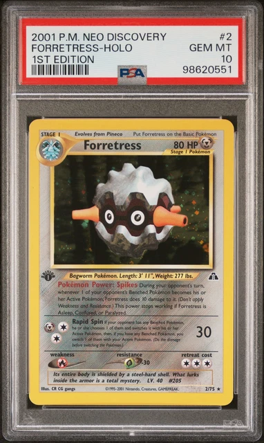 2001 POKEMON NEO DISCOVERY 1ST EDITION #2 FORRETRESS-HOLO PSA 10
