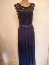 David's Bridal Navy Evening Gown Short Sleeve Maxi 2