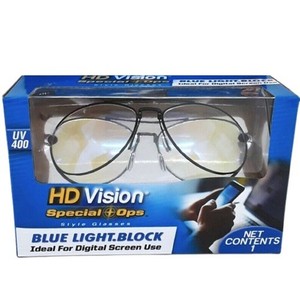 HD VISION Special-Ops-Style GLASSES Blue-Light & UV Block METAL FRAME ~ New