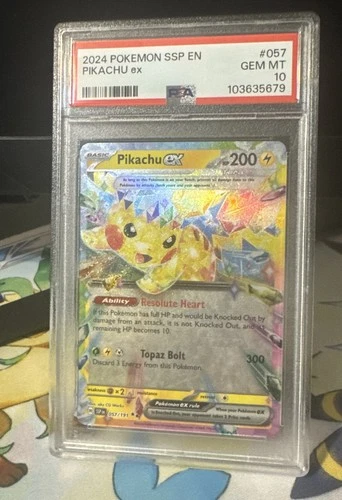 Pikachu ex 057/191 Sv08: Surging Sparks Holo PSA 10