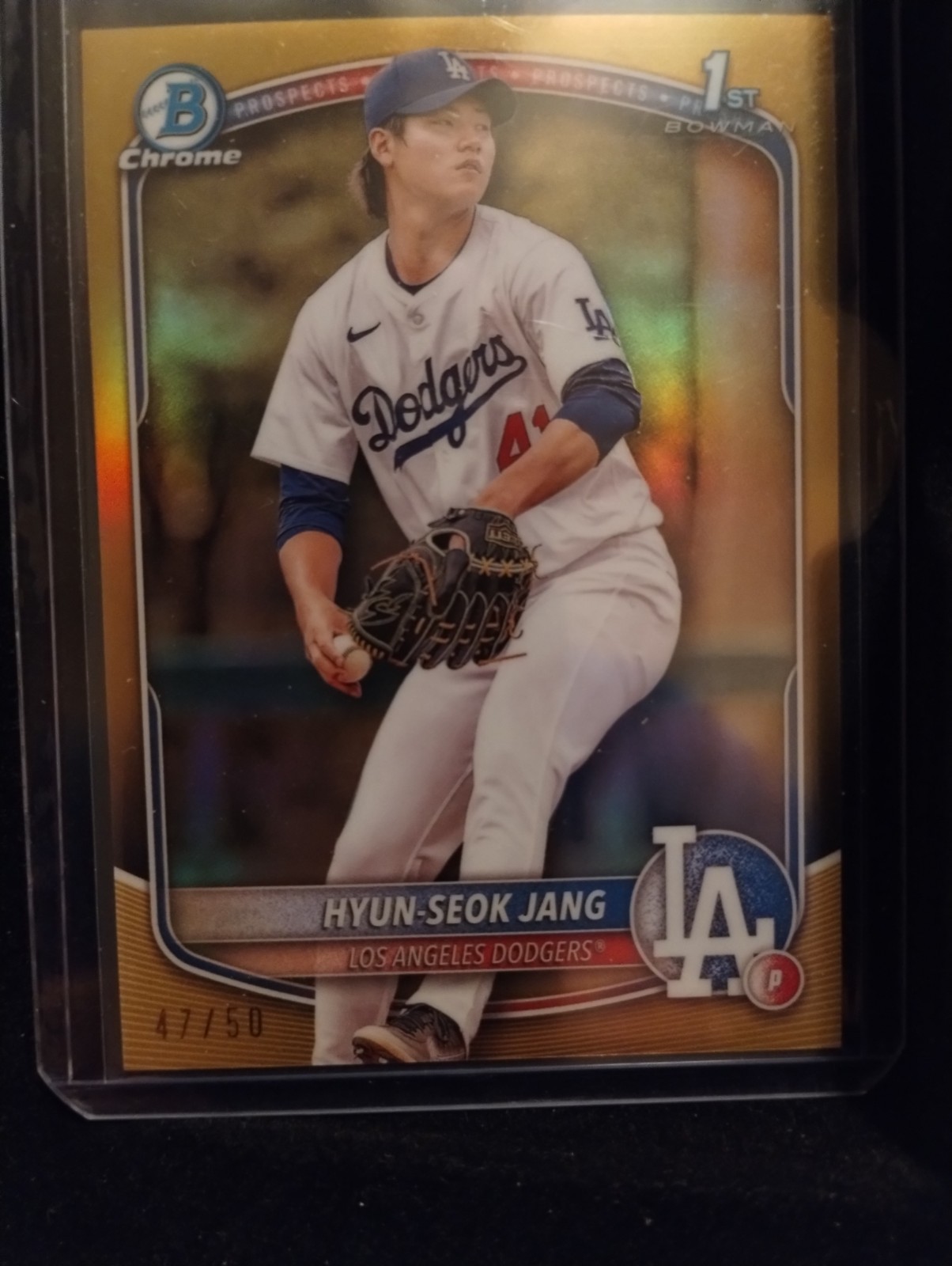 Dodgers 2025 Bowman Chrome Baseball BCP -51 Hyun-Seok Jang Prospects Gold 47/50
