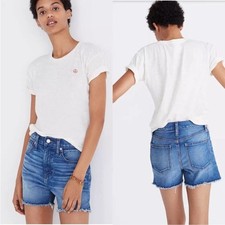 Madewell The Perfect Jean Shorts Womens Sz 32 in Butler Wash Medium Blue Casual