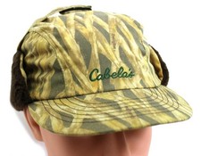 80s Cabela's Cabela's Logo Embroidery Remington Real Tree Camo Cap with Earguard