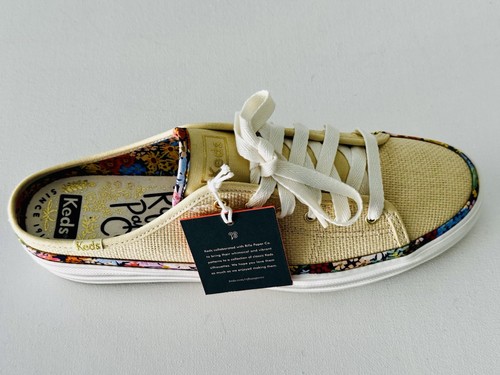 Tenis para mujer KEDS X Rifle Paper Co TRPL KICK MULE NATRL beige con adornos florales 8,5 - Imagen 6 de 12